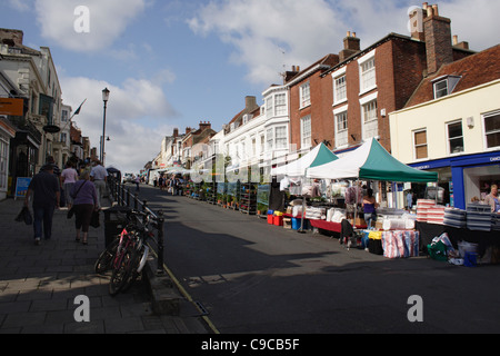 High Street Lymington Hampshire Foto Stock