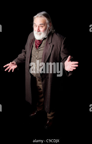 Charles Dickens attore sulla stag. Foto Stock