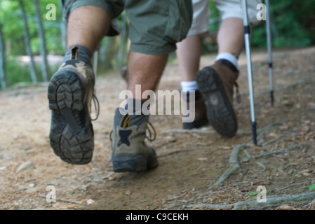 Gli escursionisti a piedi sul percorso, ritagliato Foto Stock