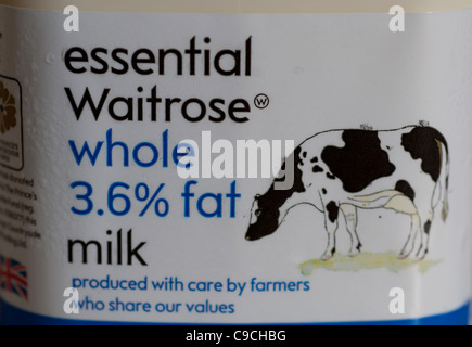 Waitrose di latte intero Foto Stock