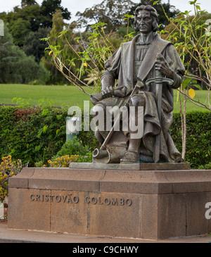 Christopher Columbus memorial nel Parque de Santa Catarina - Madeira, Portogallo, Europa Foto Stock