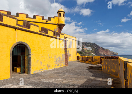 Vista dal tetto del Forte de São Tiago - Funchal, Madeira, Portogallo, Europa Foto Stock