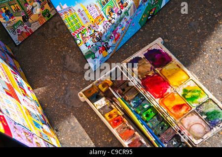Vernici ad acquerello Foto Stock