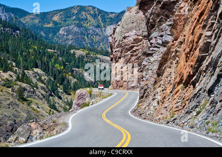 Million Dollar Highway (USA 550) porzione di San Juan Skyway Scenic Byway in Colorado. Foto Stock