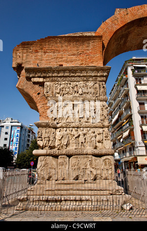 'Dettaglio' dall'Arco di Galerio, noto anche come "Kamara' uno dei monumenti più importanti di Salonicco, Grecia. Foto Stock