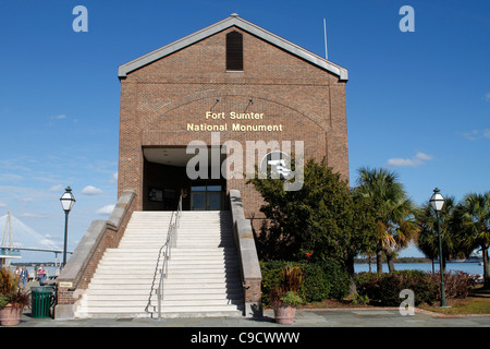 Ingresso a Fort Sumter monumento nazionale a Charleston, Carolina del Sud Foto Stock