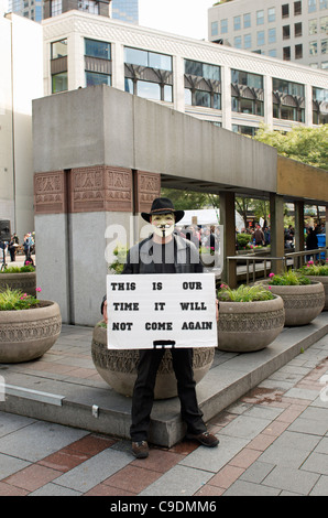 Occupare Wall Street - occupare Seattle 'Questo è il nostro tempo". Foto Stock