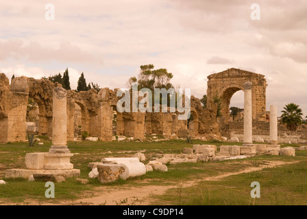 Sito archeologico di al-Bass, Tire (Sour), Libano meridionale. Foto Stock