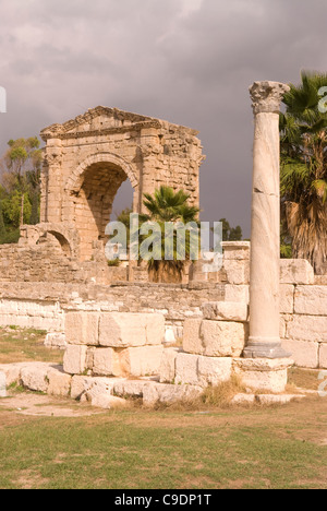 Al-Bass sito archeologico, pneumatico, nel Libano meridionale. Foto Stock