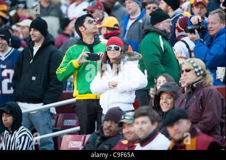 Dic. 11, 2011 - Landover, Maryland, Stati Uniti d'America - ventola di NFL, Landover Md; New England Patriots sconfitta Washington Redskins 34 - 27 (Credito Immagine: © Roland Pintilie/Southcreek/ZUMAPRESS.com) Foto Stock