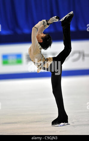 Yuzuru Hanyu, dicembre 24, 2011 - Pattinaggio di Figura : Yuzuru Hanhu compete uomini pattinaggio gratuito durante tutto il Giappone Pattinaggio di Figura campionati a cupola Namihaya di Osaka in Giappone. (Foto di AFLO) <br> <br> Foto Stock