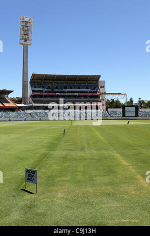 Il tono usato per il terzo test match del 2011-12 serie tra Australia e India presso la Western Australia Cricket Association (WACA) a Perth in Australia. Foto Stock