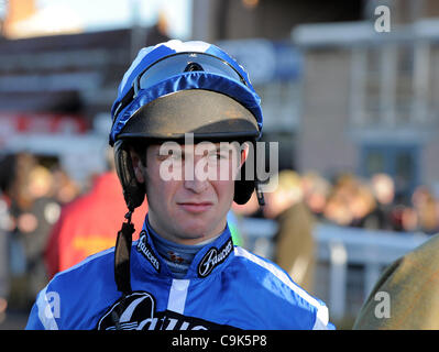 ROBERT DUNNE JOCKEY WARWICK RACECOURSE WARWICK INGHILTERRA 14 Gennaio 2012 Foto Stock