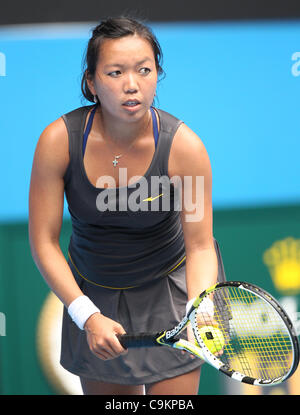 Vania KING giocando Ana Ivanovic presso l'Australian Open, 21 gennaio, 2012. Foto Stock