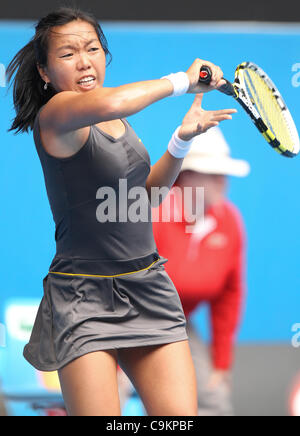 Vania KING giocando Ana Ivanovic presso l'Australian Open, 21 gennaio, 2012. Foto Stock