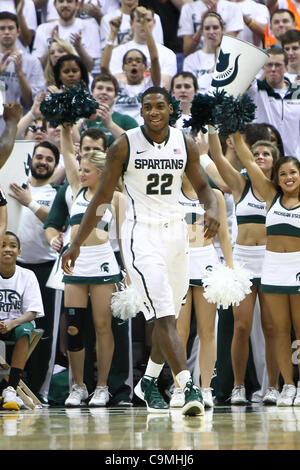 Il 25 gennaio, 2012 - East Lansing, Michigan, Stati Uniti - Michigan State Spartans avanti Branden Dawson (22) durante la seconda metà contro il Minnesota i Gopher a Jack Breslin studenti Eventi Centro. (Credito Immagine: © Rey Del Rio/Southcreek/ZUMAPRESS.com) Foto Stock