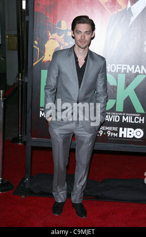 TOM PAYNE FORTUNA. Serie HBO PREMIERE HOLLYWOOD Los Angeles California USA 25 Gennaio 2012 Foto Stock