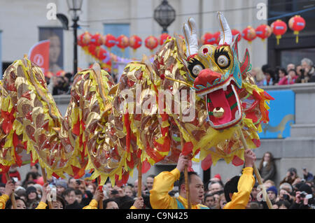 London, Regno Unito 29/01/2012 viste generali del nuovo anno cinese - Londra le celebrazioni a Trafalgar Square a Londra. (Photo credit: Photobeat Immagini/Alamy) Foto Stock