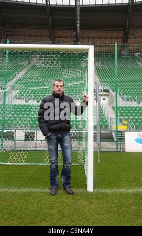 Slovacco giocatore di calcio di Slask Wroslaw pone al City Stadium di Wroclaw, dove il calcio ceca squadra giocherà durante Euro 2012. Polonia Wroclaw, 24 gennaio 2012. (CTK foto/Martin Gregor) Foto Stock