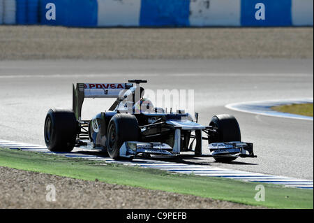 Pastor Maldonado (VEN), Williams bei den ersten Formel 1 Testfahrten der Saison 2012 a Jerez, Spanien | Pastor Maldonado (VEN), Williams durante un test di Formula Uno di Jerez, in Spagna Foto Stock