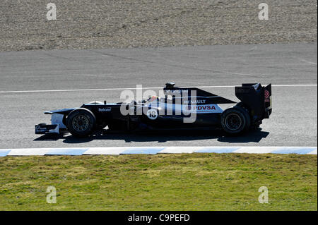 Pastor Maldonado (VEN), Williams bei den ersten Formel 1 Testfahrten der Saison 2012 a Jerez, Spanien | Pastor Maldonado (VEN), Williams durante un test di Formula Uno di Jerez, in Spagna Foto Stock