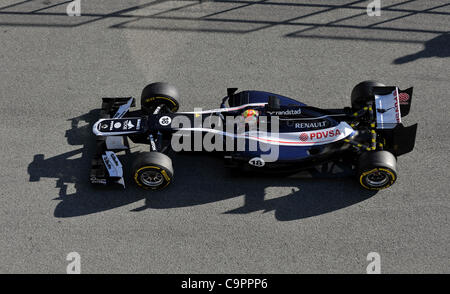 Pastor Maldonado (VEN), Williams bei den ersten Formel 1 Testfahrten der Saison 2012 a Jerez, Spanien | Pastor Maldonado (VEN), Williams durante un test di Formula Uno di Jerez, in Spagna Foto Stock
