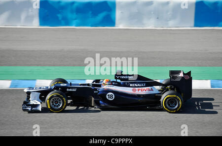 Pastor Maldonado (VEN), Williams bei den ersten Formel 1 Testfahrten der Saison 2012 a Jerez, Spanien | Pastor Maldonado (VEN), Williams durante un test di Formula Uno di Jerez, in Spagna Foto Stock