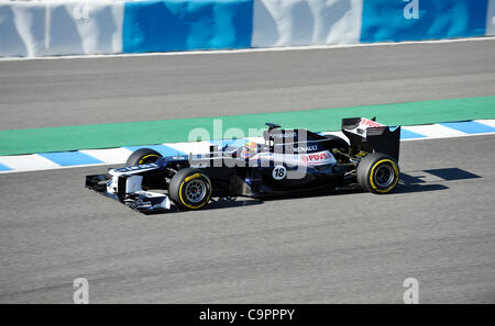 Pastor Maldonado (VEN), Williams bei den ersten Formel 1 Testfahrten der Saison 2012 a Jerez, Spanien | Pastor Maldonado (VEN), Williams durante un test di Formula Uno di Jerez, in Spagna Foto Stock
