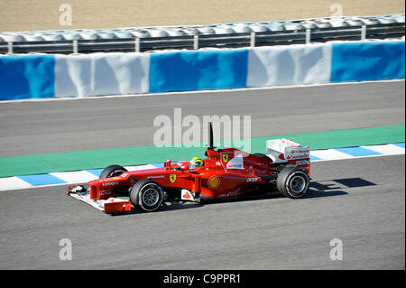 Felipe Massa (BRA), Ferrari bei den ersten Formel 1 Testfahrten der Saison 2012 a Jerez, Spanien | Felipe Massa (BRA), Ferrari durante un test di Formula Uno di Jerez, in Spagna Foto Stock