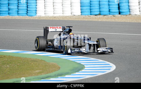 Pastor Maldonado (VEN), Williams bei den ersten Formel 1 Testfahrten der Saison 2012 a Jerez, Spanien | Pastor Maldonado (VEN), Williams durante un test di Formula Uno di Jerez, in Spagna Foto Stock