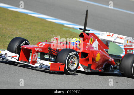 Felipe Massa (BRA), Ferrari bei den ersten Formel 1 Testfahrten der Saison 2012 a Jerez, Spanien | Felipe Massa (BRA), Ferrari durante un test di Formula Uno di Jerez, in Spagna Foto Stock