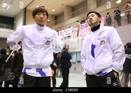 (L a R) Yamasaki Shizuyo, Masahiko Umezu, 10 Febbraio 2012 - Pugilato : tutto il Giappone femminile campionati di Boxe a Naka-ku Sport Center, Hiroshima, Giappone. (Foto di Daiju Kitamura/AFLO SPORT) [1045] Foto Stock