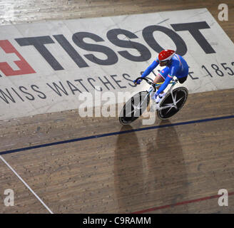 Febbraio 12, 2012 - Carson, California, Stati Uniti - Team Italia mens sprint pilota al 2012 UCI Para-pista ciclabile Campionati del Mondo presentato da Samsung al velo al centro sportivo al Home Depot Center di Carson. World Champions incoronato in uomini e donne non vedenti (B) di un chilometro di tempo Foto Stock