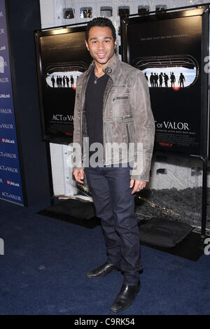 Febbraio 13, 2012 - Los Angeles, California, Stati Uniti - Corbin Bleu.Los Angeles premiere di ''atto di valor'' - Arivals tenutosi presso la Arclight Cineramadome Hollywood , Los Angeles,CA. Febbraio 13-2012.(Immagine di credito: Â© TLeopold/Globe foto/ZUMAPRESS.com) Foto Stock