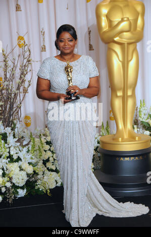 Febbraio 26, 2012 - Los Angeles, California, Stati Uniti - Octavia Spencer.84ma annuale di Academy Awards - pressroom detenute all'Hollywood & Highland Center , Los Angeles,CA. Febbraio 26 - 2012.(Immagine di credito: Â© D. lunga/Globe foto/ZUMAPRESS.com) Foto Stock