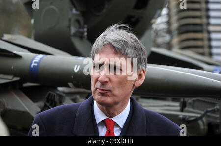 Il segretario di Stato per la difesa Philip Hammond MP, Gran Bretagna, Regno Unito Foto Stock