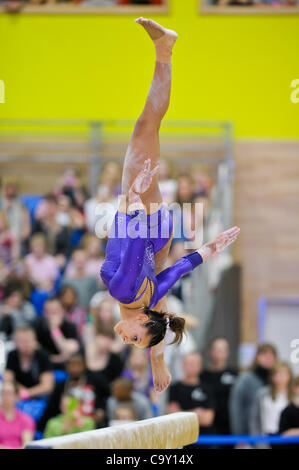 L'inglese campionati di ginnastica Dartford Kent 3.2.12. Beckie Downie Foto Stock