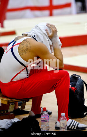 L'inglese campionati di ginnastica Dartford Kent 3.2.12.Lewis Smith Gran Bretagna Foto Stock