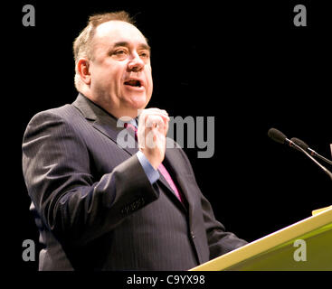 Glasgow, Regno Unito. 10 mar 2012. Alex Salmond, Scottish Primo ministro rivolge la SNP conferenza di primavera, che ha avuto luogo a Glasgow il SECC. Immagine: Wullie Marr/ Alamy Foto Stock