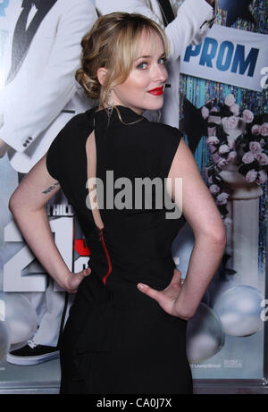 DAKOTA JOHNSON 21 JUMP STREET. PREMIERE HOLLYWOOD Los Angeles California USA 13 Marzo 2012 Foto Stock
