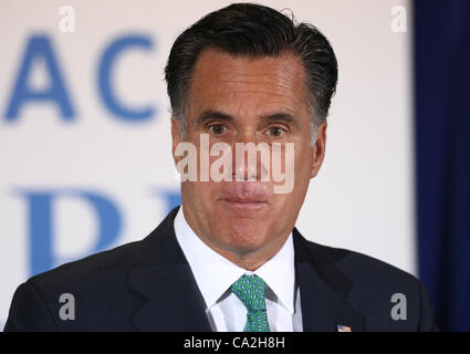 MITT ROMNEY Mitt Romney evento campagna SAN DEIGO CALIFORNIA USA 26 Marzo 2012 Foto Stock