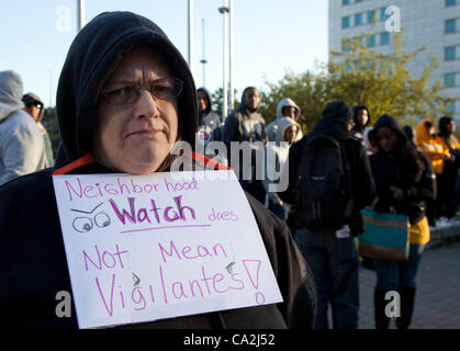 Detroit, Michigan - un rally sollecitando la giustizia per Trayvon Martin, disarmati adolescente afro-americano che è stato colpito a morte in Florida da un Neighborhood Watch volontario. Il rally è stato organizzato da il NAACP, la United Auto lavoratori e di altri gruppi di comunità. Foto Stock