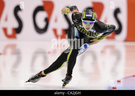 Maki Tsuji (JPN), 25 marzo - pattinaggio di velocità : Maki Tsuji del Giappone in azione durante il Womens 500m nel mondo singole distanze campionati a Thialf Stadion, Heerenveen, Paesi Bassi. (Foto di AFLO) [2268] Foto Stock