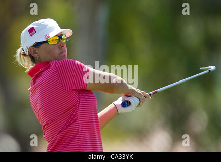 Karen Stupples della Gran Bretagna in azione durante il primo turno della Kraft Nabisco Championship tenutosi Westin Mission Hills Country Club in Rancho Mirage, California Foto Stock