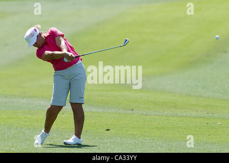 Karen Stupples della Gran Bretagna in azione durante il primo turno della Kraft Nabisco Championship tenutosi Westin Mission Hills Country Club in Rancho Mirage, California Foto Stock