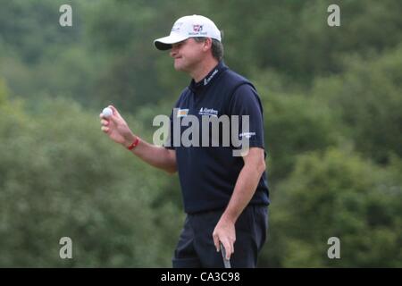 31.05.2012 Newport Wales. Paul Lawrie (SCO) in azione il giorno 1 dell'ISP Handa Galles aperto da Celtic Manor. Foto Stock