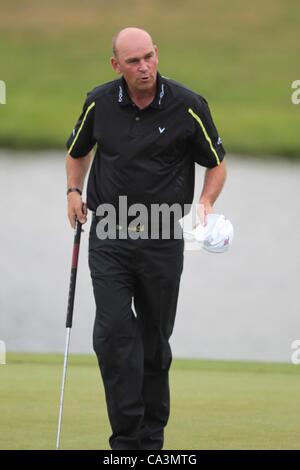 02.06.2012 Newport Wales. Thomas Bjorn (DEN) in azione il giorno 3 dell'ISP Handa Galles aperto da Celtic Manor. Foto Stock