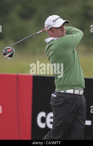 02.06.2012 Newport Wales. Paul McGinley (IRL) in azione il giorno 3 dell'ISP Handa Galles aperto da Celtic Manor. Foto Stock