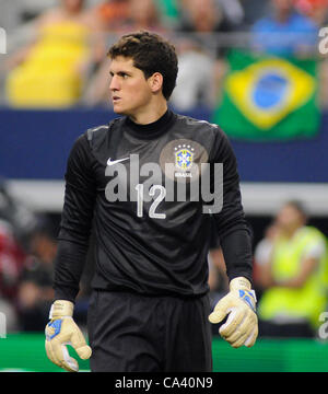 3 giugno 2012 - Arlington, Texas, Stati Uniti d'America - 3 giugno 2012. Arlington, Texas, Stati Uniti d'America. Il portiere Rafael del Brasile nella seconda metà come la nazionale brasiliana di calcio giocato il messicano National Soccer team a cowboy Stadium di Arlington, Texas. Il Messico ha sconfitto il Brasile 2 a 0. (Credito Immagine: © Ralph Lauer Foto Stock