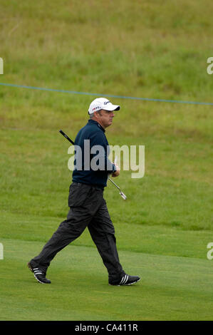 3 Giugno 2012 - Celtic Manor Resort - Newport - South Wales - REGNO UNITO : golfista irlandese Paul McGinley presso l'ISP Handa Galles aprire il torneo di golf al Celtic Manor Resort. Foto Stock